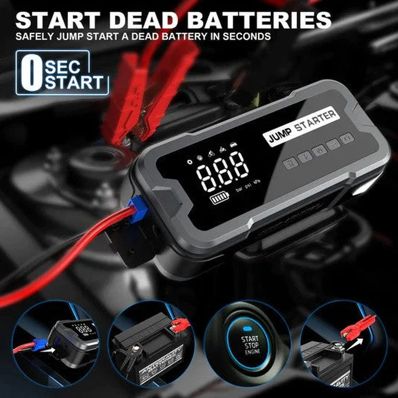 Portable 4 in 1 Jump Starter with Air Pump