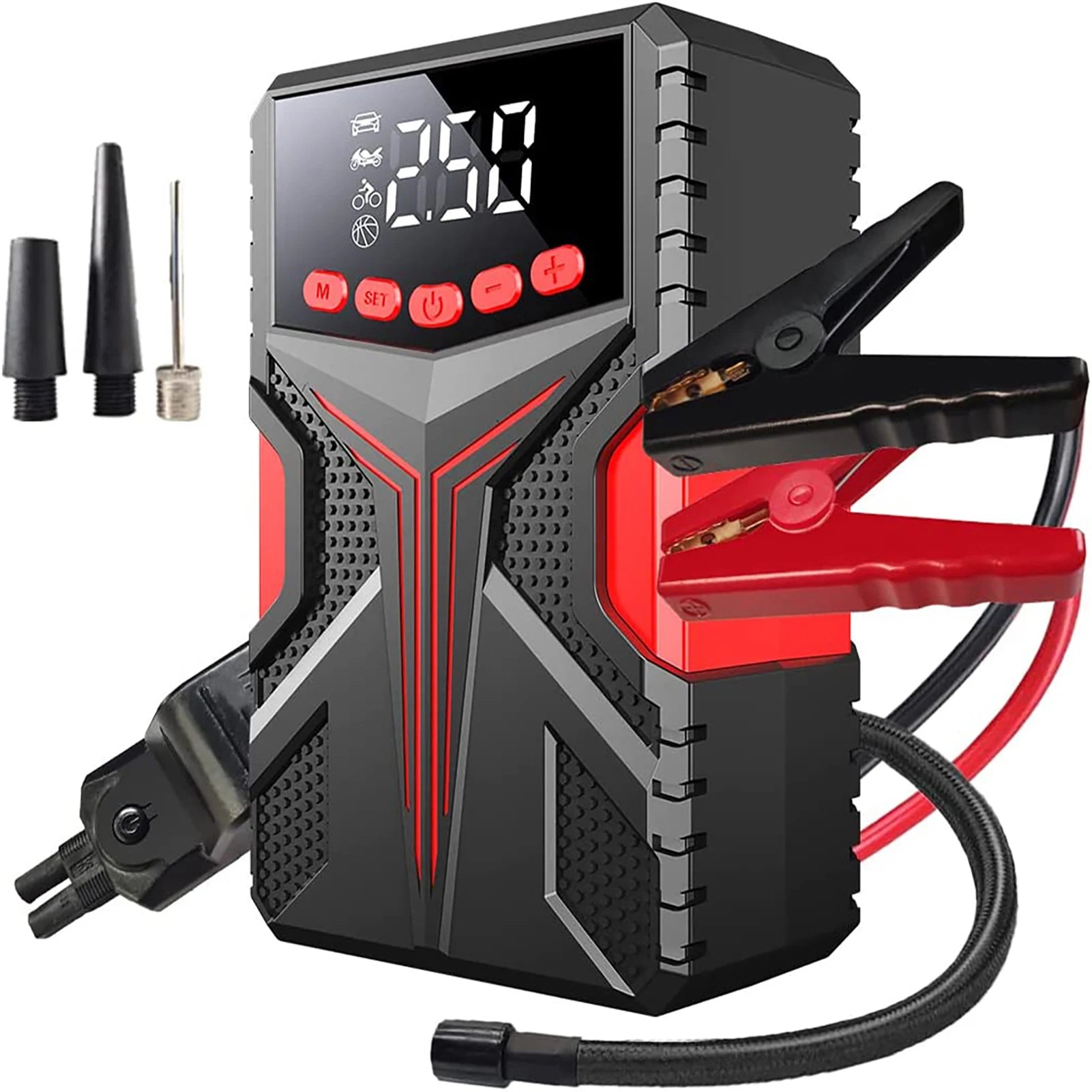Multifunctional Jump Starter with 150PSI Air Compressor Portable Car Battery Emergency Jump Starter Battery Pack