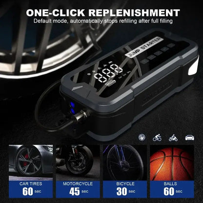 Portable 4 in 1 Jump Starter with Air Pump