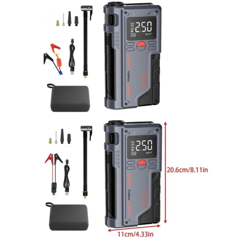 14.8V Car Emergency Power Jump Starter 1000A Digital Tire Inflator Air
