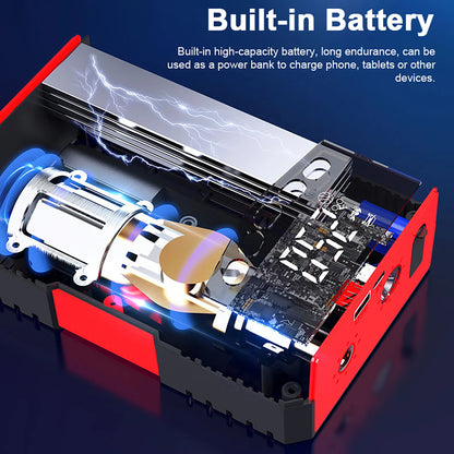 Multifunctional Jump Starter with 150PSI Air Compressor Portable Car Battery Emergency Jump Starter Battery Pack