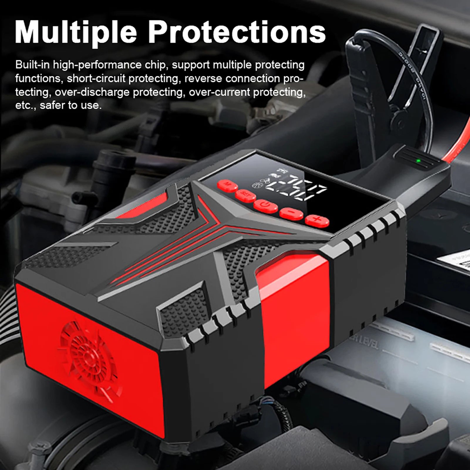 Multifunctional Jump Starter with 150PSI Air Compressor Portable Car Battery Emergency Jump Starter Battery Pack