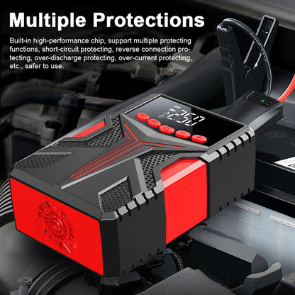Multifunctional Jump Starter with 150PSI Air Compressor Portable Car Battery Emergency Jump Starter Battery Pack